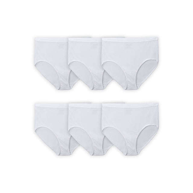 Fit for Me Culotte Blanche pour Femme Grande Taille, Lot de 6, Tailles 9-13
