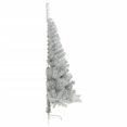 thumbnail image 2 of vidaXL Artificial Half Christmas Tree with Stand Silver 180 cm PET, 2 of 5