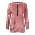 thumbnail image 4 of Chandails à Capuchon Mode pour Femmes 2023 Hauts Automne Manches Longues Ample Chandail à Enfiler Chemise Chic Décontracté Dames Rayé Col Rond Chandails 50 % de Rabais Liquidation Costumes d'Halloween/Noël, 4 of 5