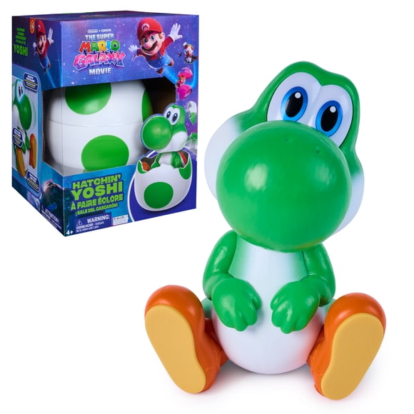 Hatchin’ Yoshi from The Super Mario Galaxy Movie, Interactive Yoshi Egg Action Figure with Sounds, Ages 4 & Up, Batteries Included - Walmart Exclusive