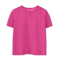 thumbnail image 4 of Plebaso Chemises à Illets pour Filles, Manches Courtes, Col Rond, Blouse Ajourée, Hauts d'Été Décontractés pour Enfants 3-12 Ans, 4 of 4