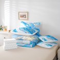 thumbnail image 5 of YST 7 Pcs Comforter Set Twin Size, Blue Marble Bed In A Bag With Flat Sheet And Fitted Sheet For Teens Adults, Stone Pattern Modern Golden Glitter Bedding Set With Pillowcases & Shams, 5 of 5