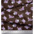 thumbnail image 2 of Soimoi Brown Moss Georgette Fabric Circle & Peony Floral Fabric Prints By Yard 44 Inch Wide, 2 of 5
