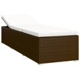 thumbnail image 4 of vidaXL Chaise Longue avec Coussin et Table à Thé en Rotin Synthétique Brun, 4 of 5