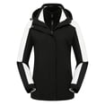 thumbnail image 1 of LSLJS Women Solid Rain Jacket Outdoor Hooded Raincoat Windproof Top( Black, XL), 1 of 2