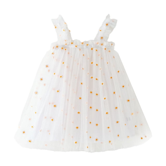 Robes d'Été pour Filles Robe Tutu Sans Manches pour Filles Robe pour Filles Robe en Tulle 4-5 Ans