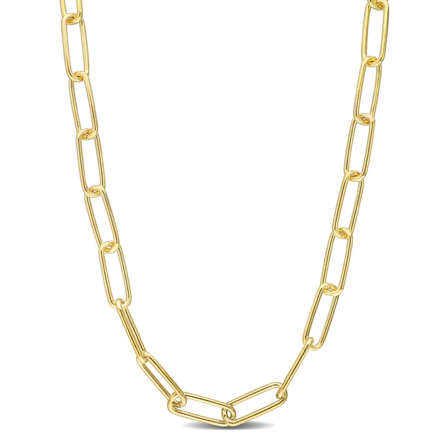 Collier trombone de Miabella en argent sterling plaqué or jaune 18K