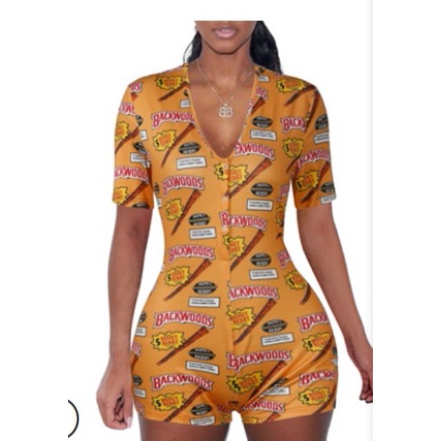 Pyjama pour Femme à Imprimé Floral, Col en V Profond, Manches Courtes, Combinaison Justaucorps, Pyjama pour Femmes ( P/M/G/TG/TTG)