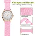 thumbnail image 2 of Bracelet en Nylon Perlon Unisexe avec Boucle Argentée en Acier Inoxydable, Rose, 22mm, 2 of 6