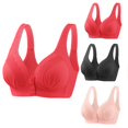 thumbnail image 2 of Timegard 3pc Wireless Bras for Women Front Closure Full Support Wide Strap Comfort Breathable Everyday Bra, 2 of 4