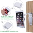 thumbnail image 4 of ALUMINUM Tablet Stand Mount - Office & Kitchen Tablet Holder Adjustable arm Cell Phone ipad holder fits 4"- 12.9" Tablets and Phone - Desktop Mount Stand for iPad/Samsung/Tablet/Smartphone - Silver, 4 of 9