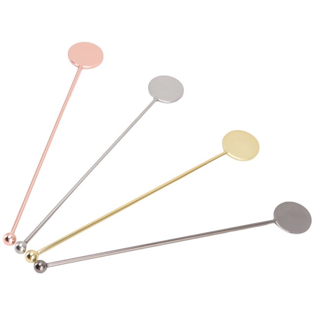 Bartending Tools,4pcs Stainless Steel Cocktail Cocktail Drink Swizzle Stick Stainless Steel Beverage Stick Top-Notch Performance