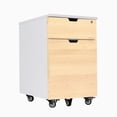 thumbnail image 1 of Desky Wooden Minimal Filing Cabinet - White / Maple Hardwood, 1 of 10