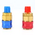 thumbnail image 2 of Akozon Refrigerant Quick Couplers, R134a Auto Car Quick Coupler Connector Brass Adapters Low & High Side AC Manifold, 2 of 8