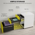 thumbnail image 4 of Vinsetto 3 Drawer Filing Cabinet Steel File Cabinet with Lock and Wheels, 4 of 10