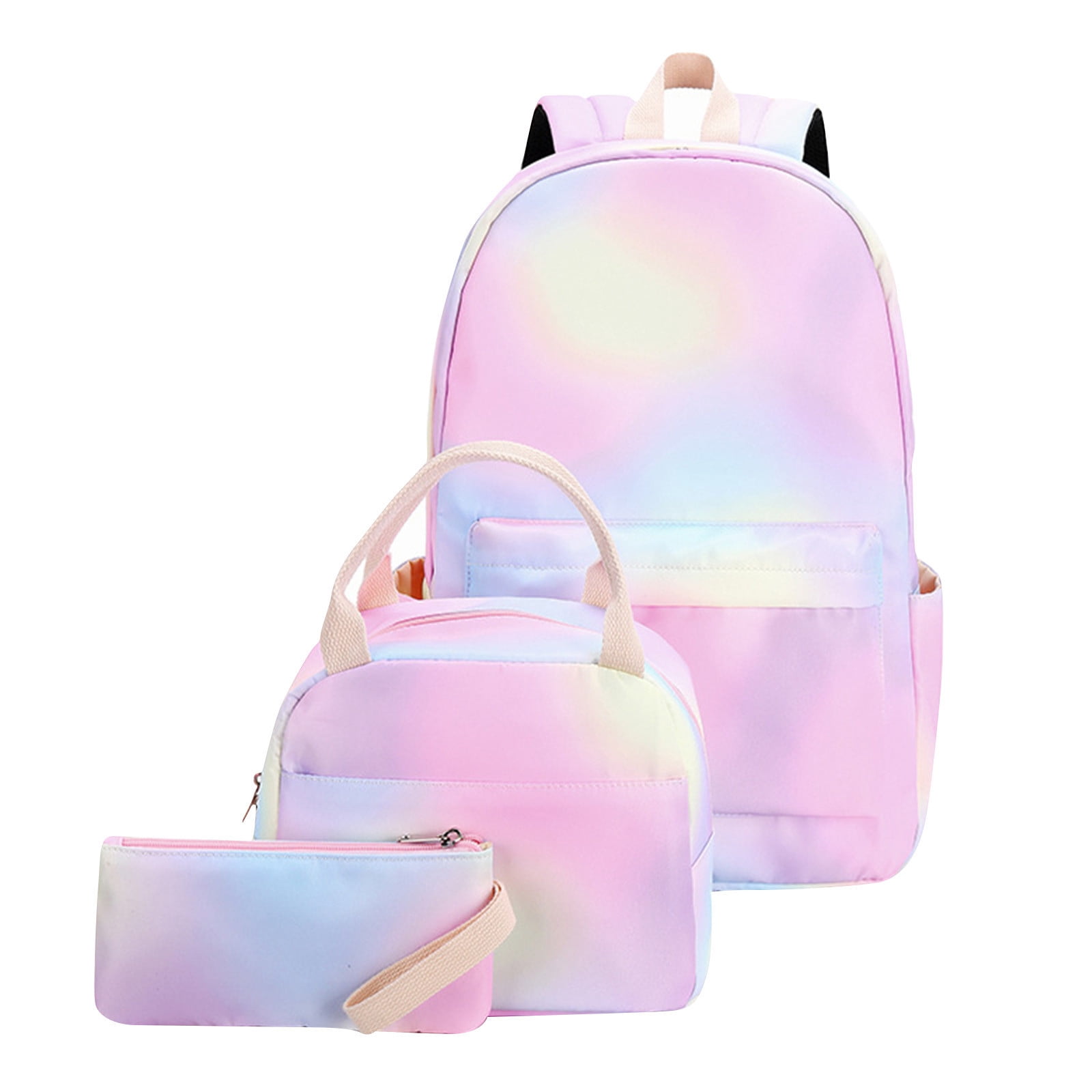 Little Girls Backpack with Lunch Box Gradient Lightweight Water Backpacks for Teen Girls School Backpack with Lunch Bag Backpack with Lunch Box for Teen Girls