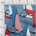 thumbnail image 2 of oneOone Polyester Spandex Teal Blue Fabric Nautical Craft Projects Decor Fabric Printed By The Yard 56 Inch Wide, 2 of 5