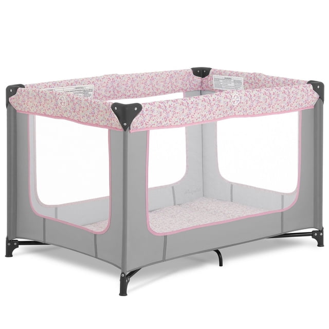 Dream On Me Zodiak Portable Playard, Model #438 lightweight aluminium-frame portable travel playard with four breathable mesh sides, padded floor and arced corners; folds into included tote. Dimensions 40 x 28.5 x 29 in (102 x 72 x 74 cm), 16.25 lb (7.37 kg).