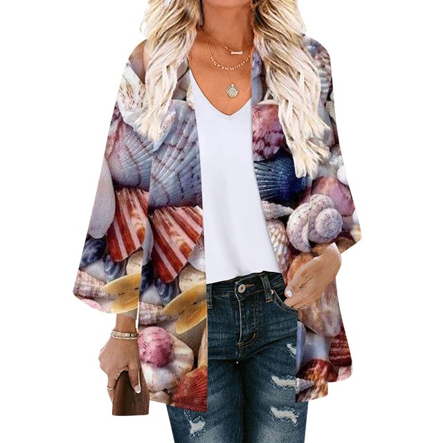 Nouveaux Hauts pour Femmes 2023 Mode Décontractée Col Rond Blouse Imprimée Manches Longues T-Shirt Grande Taille Automne Hauts à Boutons Chemise à Manches Longues pour Femmes