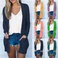 thumbnail image 1 of Frostluinai Women's Open Front Cardigan Loose Casual Long Sleeve Lightweight Cardigan Sweaters Duster Solid Draped Cardigans with Pockets, 1 of 5