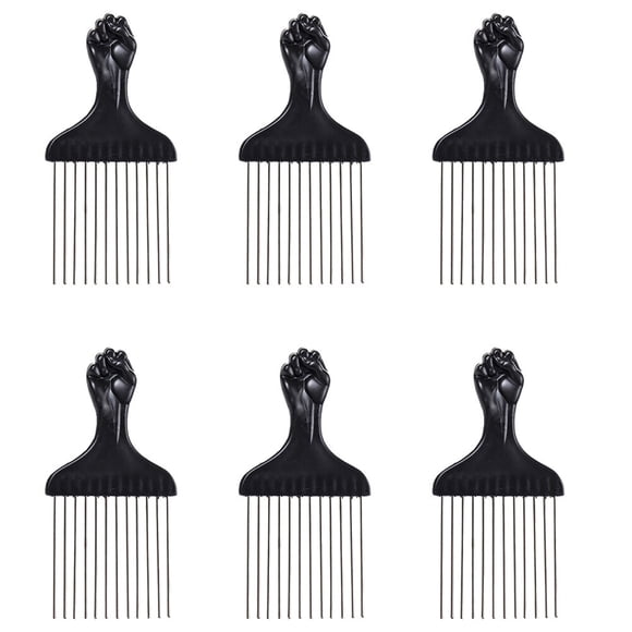 Miangastore 6Pcs Afro Pick Combs Steel Pick Combs Afro Braid Combs Hair Styling Tools