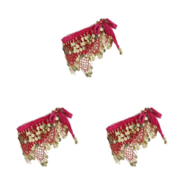 Thinsony Beautiful Belly Dance Waist Chain Intricate Rose Red 3Set