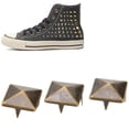 thumbnail image 3 of 100 Pcs Rivets Carrés Pyramide Punk 4 Griffes Métalliques pour Bracelets Vêtements Chaussures Sac à Main Bronze 15mm, 3 of 9
