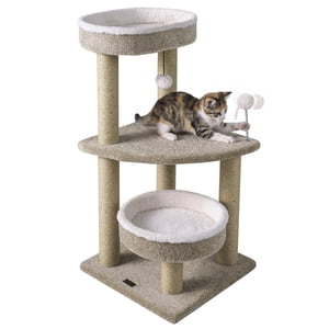Gymax Carpeted Tour Cat Tree 36'' avec des perches en peluche Comfy