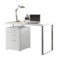 thumbnail image 4 of Coaster Home Furniture Home Office File Drawer Writing Desk, White and Silver, 4 of 5