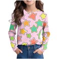 thumbnail image 1 of Posijego T-Shirts Graphiques à Manches Longues pour Tout-Petits Garçons Filles, Mignons, Col Ras du Cou, T-Shirts Basiques, Hauts, Chandail de Printemps pour Enfants, 1 of 6