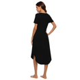 thumbnail image 4 of Chemises de Nuit à Manches Courtes pour Femmes, Col en V, Longueur Complète, Grande Taille, 4 of 4