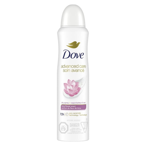 Dove Advanced Care Antiperspirant Deodorant Dry Spray Lotus Flower, 107 g