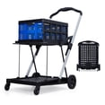 thumbnail image 1 of TROPOW Collapsible Shopping Cart, 2 Tier Rolling Storage Cart with Removable Crate, Multi Use Functional Folding Cart, Portable Grocery Cart On Wheels for Home, Office, Picnic, 1 of 7