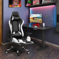 thumbnail image 4 of Costway Massage Chaise de Jeu Fauteuil Inclinable Gamer Chaise de Course avec Support Lombaire et Repose-Pieds, 4 of 10