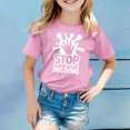 thumbnail image 2 of MEZZALL T-Shirt Imprimé Respirant Décontracté de Mode pour Filles, T-Shirts Graphiques, Hauts, Rose, 1-2 Ans, 2 of 4