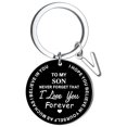 thumbnail image 1 of Creative DIY To My SON Black Stainless Steel Last Name 26 Letter Keychain 2.5cm, 1 of 8