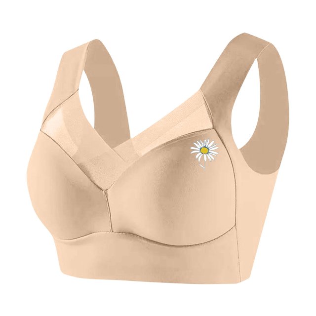 ManxiVoo Wireless Comfort Bras Full Coverage Minimizer with Adjustable Straps and Side Support for Everyday Wear Smooth T-Shirt Design XXXXXL Size Light Yellow