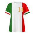 thumbnail image 4 of WEIYLL Womens T-Shirts European Cup Italy Printed Patchwork White Tees Sizes M, 4 of 4