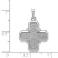thumbnail image 3 of 14K White Gold Polished and Satin Four Way Medal Pendant, 3 of 3