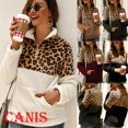 thumbnail image 4 of Women Winter Fleece Sweater Fashion Leopard Patchwork Fluffy Thick Sweaters Warm Zipper Pullovers, 4 of 4