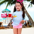 thumbnail image 2 of MIASHUI Girls Swimsuits 2 Piece Rash Guard Sets Long Sleeve Bathing Suits Beachwear,Blue,5-6 Years, 2 of 7
