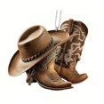 thumbnail image 3 of DYNWAVECA 3xCowboy Hat Hanging Ornament Christmas Tree Purse Car Rearview Mirror Pendant 3 Pcs, 3 of 10