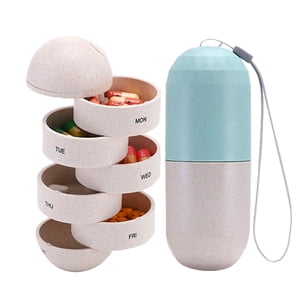 Voyage de la boîte à pilules hebdomadaire Organisateur de grains de fibre 7 Day Pill Case Waterproof Portable Design