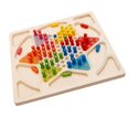 thumbnail image 1 of jifeng Wooden Game Set Chinese Checkers Flying Chess Travel Set 2 in 1 Portable, 1 of 8