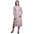 thumbnail image 1 of Bimba 3/4 Sleeve Straight Tunic Tops Printed Kurta Summer Wear For Women, 1 of 6