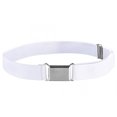 thumbnail image 1 of Kids Elastic Adjustable Strech Belt With Silver Square Buckle - White, 1 of 2