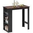 thumbnail image 1 of HOMCOM Bar Table Dining Table with 3 Shelves for Kitchen, Rustic Brown, 1 of 10