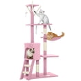 thumbnail image 1 of PawHut 53" Cat Tree Tower with Condo, Large Kitten Activity Centre, Pink, 1 of 10