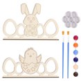 thumbnail image 2 of RKSTN aster Bunny Egg Picture Frame 9.8x6.1 Inch with Natural Raffia Wooden Photo Decorative Postcard Frame for Easter Home Table Tabletop, 2 of 6