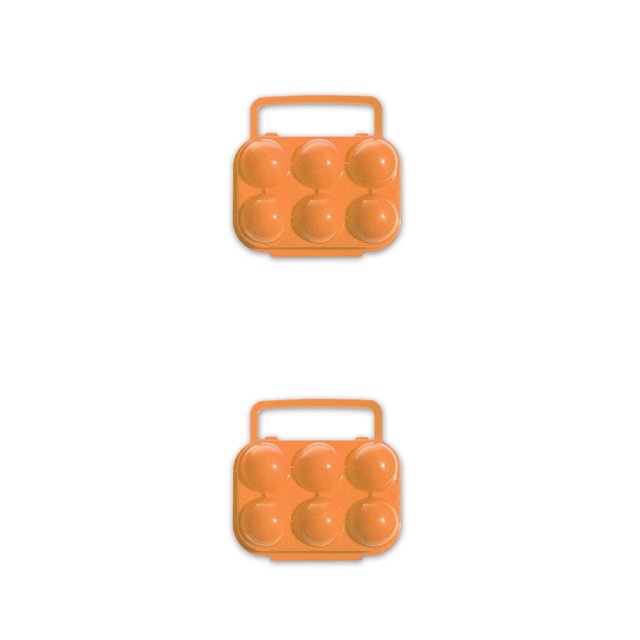 QualitChoice Plateau Portable pour Œufs Boîte de Rangement Camping 6/12 Conteneur à Œufs orange 6 Compartiments 2Ensemble